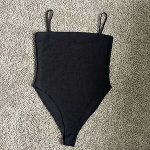 LAST CHANCE - Black straight neck tank top bodysuit